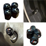Tire valve cap with Mercedes Benz BMW logo