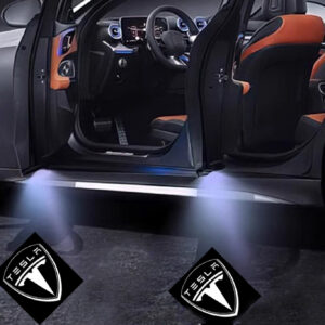 Door Lights Logo Projector for Tesla 2018-2024 Model 3/2020-2024 Model Y/2016-2024 Model X Courtesy Welcome 3D Shadow Light Never FadeCar Accessories - Tech Logo