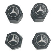 Tire valve cap with Mercedes Benz logo