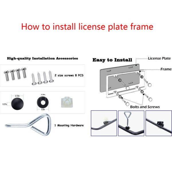 2PC License plate frame holder with Mercedes Benz Logo for U.S Standard car license plate