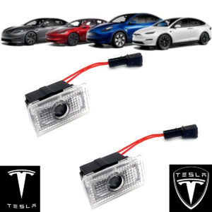 Door Lights Logo Projector for Tesla 2018-2024 Model 3/2020-2024 Model Y/2016-2024 Model X Courtesy Welcome 3D Shadow Light Never FadeCar Accessories