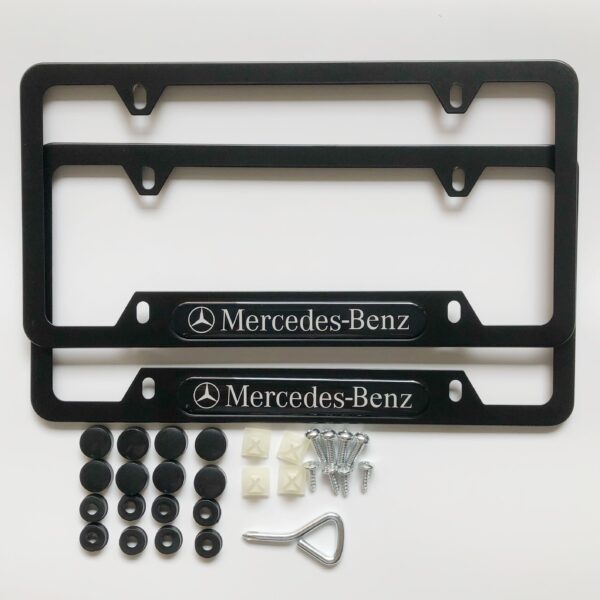 2PC License plate frame holder with Mercedes Benz Logo for U.S Standard car license plate