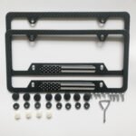 2pcs License Plate Frames with Carbon Fiber USA Flag for US CA Car License.Water Proof,Wear Resistant