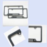 2pcs License Plate Frames with Carbon Fiber USA Flag for US CA Car License.Water Proof,Wear Resistant