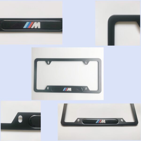 2pcs License Plate Frame with BMW M Logo for US CA license plate.No State Cover.Smooth Touch.