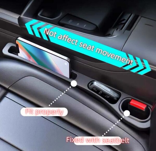 Car Seat Gap Filler Storage Organizer Fit Car SUV Truck Fill The Gap Between Seat & Console Vehicle Console Side Pockets