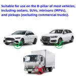 B Pillar Sealing Strip,Car Door Seal Strip Weather Stripping,Flexible Rubber with U-Shaped Steel Clip, Dustproof & Waterproof & Noise Reduction for SUV MPV Sedan