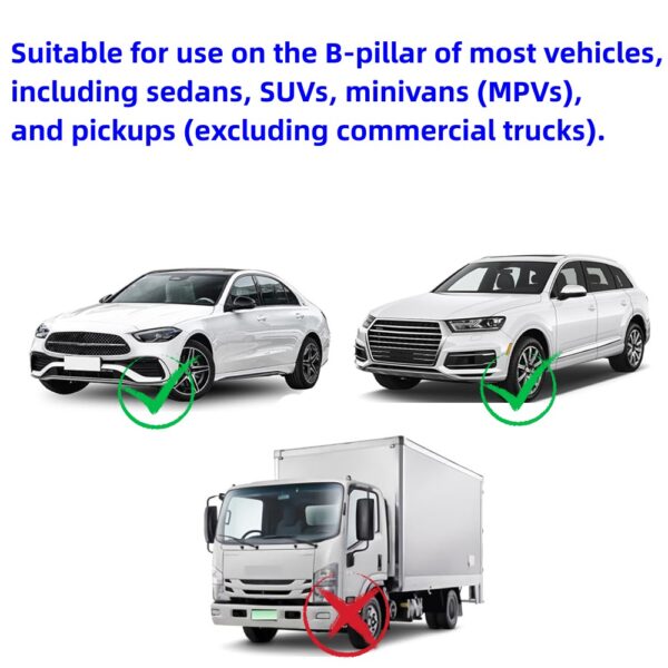 B Pillar Sealing Strip,Car Door Seal Strip Weather Stripping,Flexible Rubber with U-Shaped Steel Clip, Dustproof & Waterproof & Noise Reduction for SUV MPV Sedan