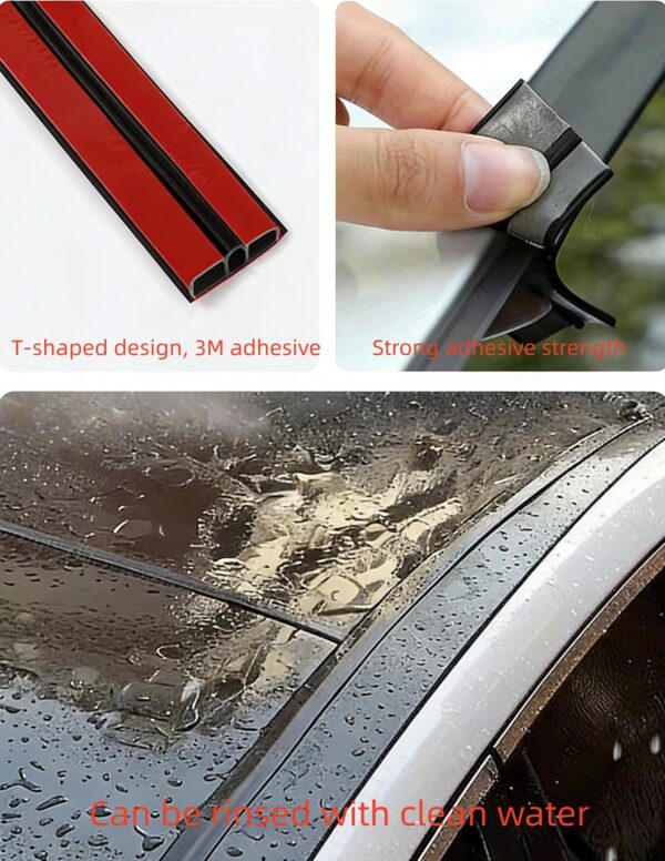 Car Rubber Seal Strip – Sunroof & Windshield Weather Stripping, Flexible Adhesive Window Seal, Waterproof Dustproof Noise Reducer Universal for Car SUV Truck Van