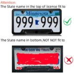 Toyota License Plate Frame for USA – Aluminum Metal Fit Tacoma Corolla Camry RAV4 4Runner Tundra – No State Name Blocking – Includes Screws & Covers – Black Sleek Design