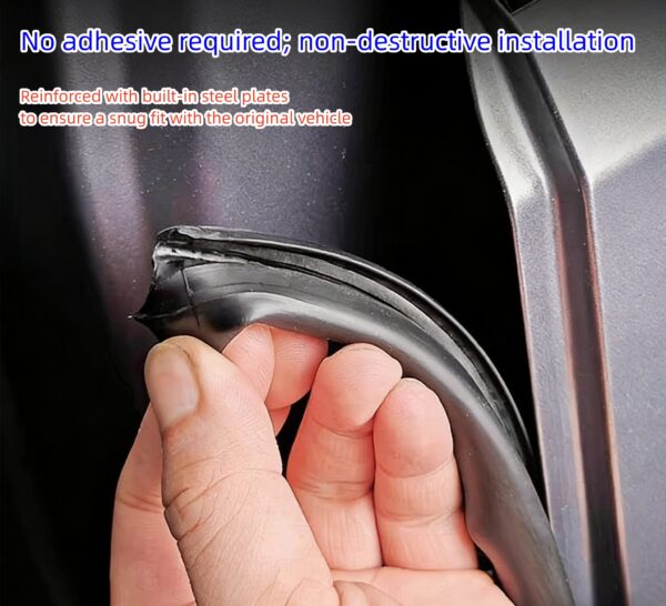 B Pillar Sealing Strip,Car Door Seal Strip Weather Stripping,Flexible Rubber with U-Shaped Steel Clip, Dustproof & Waterproof & Noise Reduction for SUV MPV Sedan